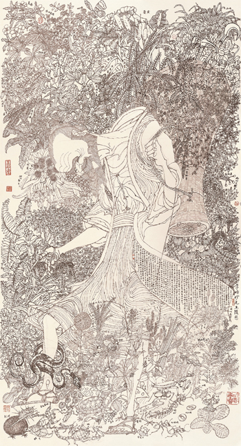 李時珍先生隨想（中國畫）　黃永玉