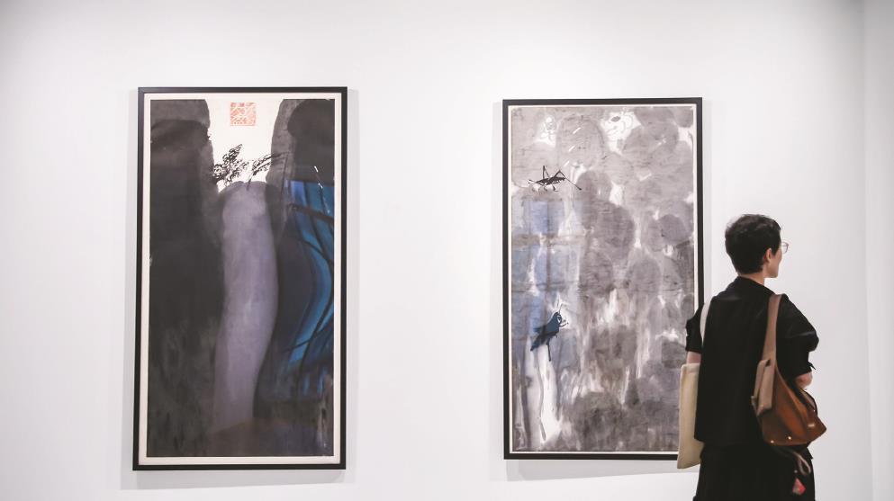 昨天，“行云流墨——巴黎賽努奇博物館藏現當代中國繪畫展”在上海東一美術館揭幕。（館方供圖）