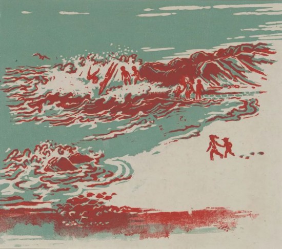 呂蒙《跳水》28.5x31cm&nbsp;版畫 1962年 中華藝術宮（上海美術館）藏