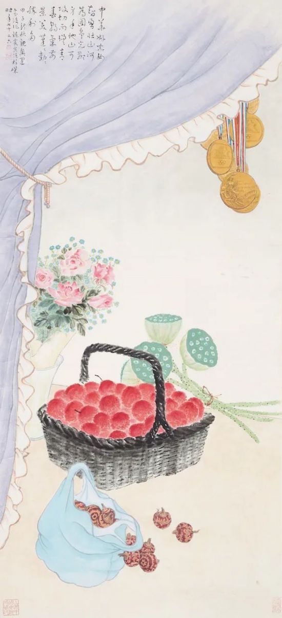 周鍊霞《碩果》130.5×59cm&nbsp;中國畫 1984年 上海中國畫院藏